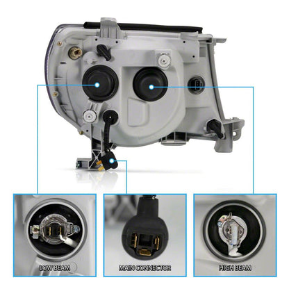Raxiom Super White LED Halo Projector Headlights; Black Housing; Clear Lens (05-09 Tacoma)