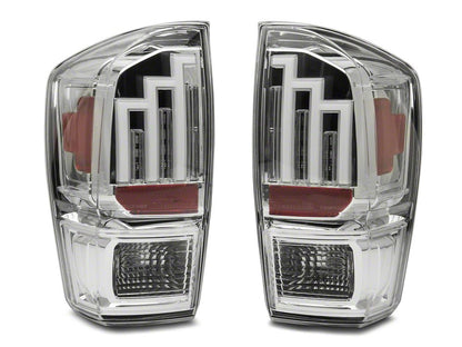 Raxiom LED Tail Lights; Chrome Housing; Clear Lens (16-23 Tacoma)