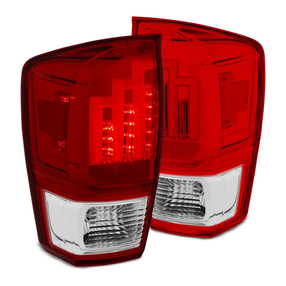 Raxiom LED Tail Lights; Chrome Housing; Red/Clear Lens (16-23 Tacoma)