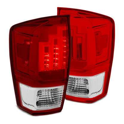 Raxiom LED Tail Lights; Chrome Housing; Red/Clear Lens (16-23 Tacoma)