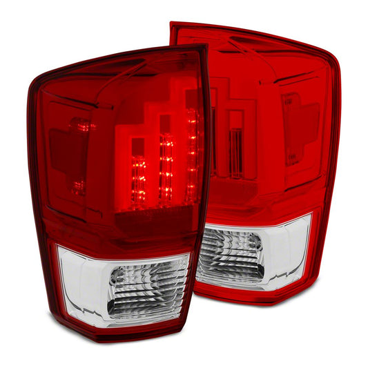 Raxiom LED Tail Lights; Chrome Housing; Red/Clear Lens (16-23 Tacoma)