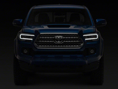 Raxiom LED Headlights; Black Housing; Clear Lens (16-23 Tacoma w/ Factory Halogen DRL)