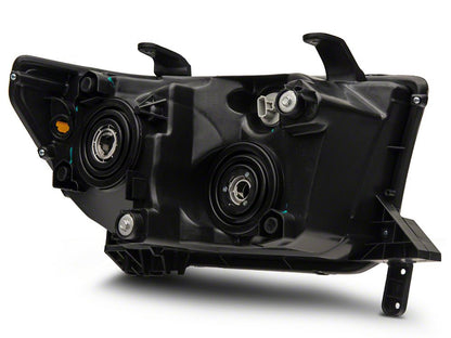 Raxiom Axial Series Projector Headlights with LED Bar; Black Housing; Clear Lens (07-13 Tundra w/o Level Adjuster)