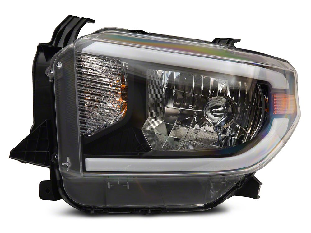 Raxiom Axial Series Headlights with Sequential LED Bar; Black Housing; Clear Lens (14-21 Tundra w/ Factory Halogen Headlights)
