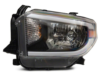 Raxiom Axial Series Headlights with Sequential LED Bar; Black Housing; Clear Lens (14-21 Tundra w/ Factory Halogen Headlights)