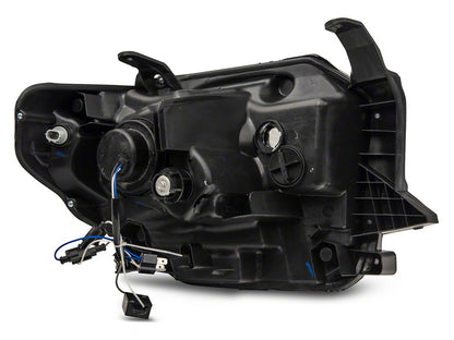 Raxiom Axial Series Projector Headlights with LED Bar; Black Housing; Clear Lens (14-21 Tundra w/ Factory Halogen Headlights)