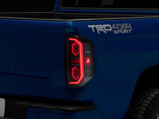 Raxiom LED Ring Tail Lights; Black Housing; Clear Lens (14-21 Tundra)