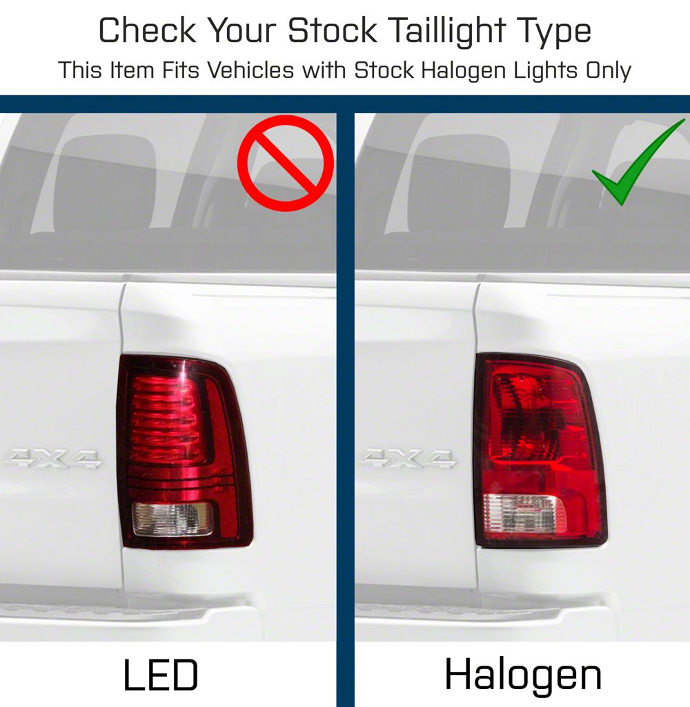 Raxiom Axial Series LED Tail Lights; Black Housing; Clear Lens (09-18 RAM 1500 w/ Factory Halogen Tail Lights)