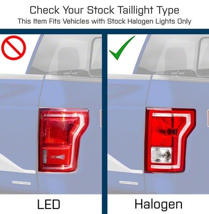Raxiom LED Tail Lights; Black Housing; Smoked Lens (15-17 F-150 w/ Factory Halogen Non-BLIS Tail Lights)