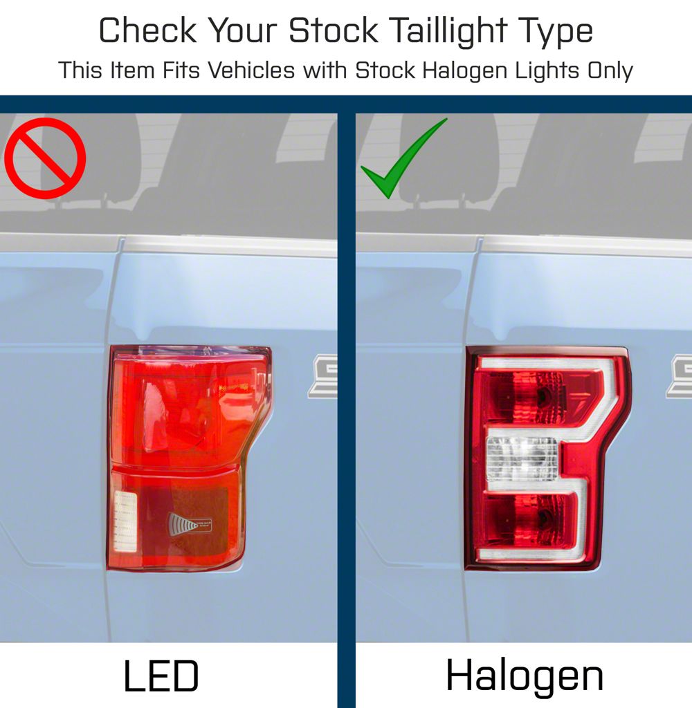 Raxiom LED Tail Lights; Black Housing; Clear Lens (18-20 F-150 w/ Factory Halogen Non-BLIS Tail Lights)