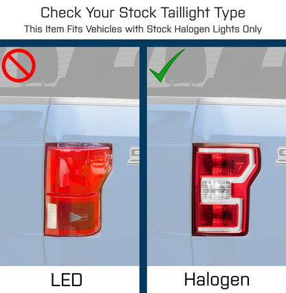 Raxiom LED Tail Lights; Black Housing; Clear Lens (18-20 F-150 w/ Factory Halogen Non-BLIS Tail Lights)